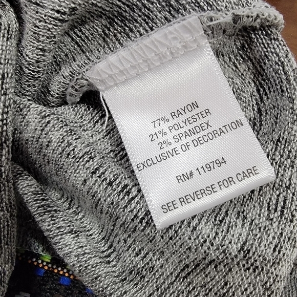 NEW Live and let Live Gray Knit top High Low Hem Ribbon Back Size PL - Picture 10 of 16